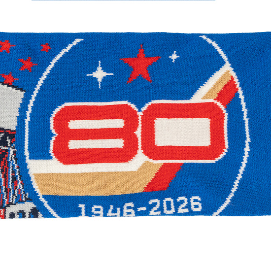 Knitted scarf SKA “80 Years”